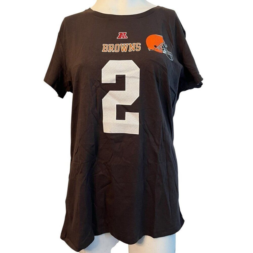 Cleveland Browns Johnny Manziel #2 Ladies XL T Shirt Majestic Fan Fashion NWT